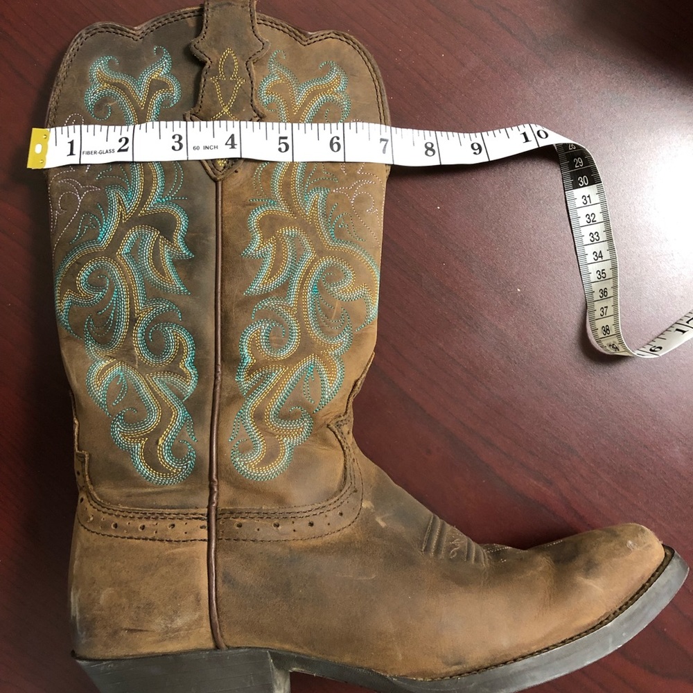 Justin Ladies Stampede Sq. Toe Sorrel Boots - Picture 4 of 7